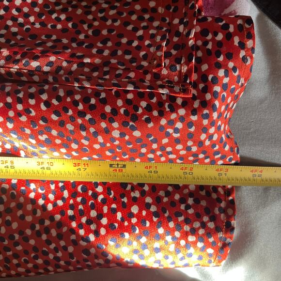 Petal & Pup Women's Printed Burnt Orange Satin Cutout Midi Dress Size 4 - Picture 8 of 8